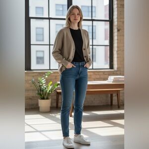 NWT Women's Nipped Waist Cardigan - Future Collective Brown Small